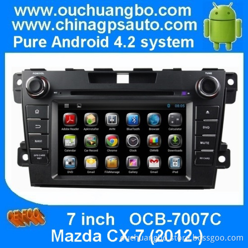 Ouchaungbo Car Radio DVD Player Stereo Radio for Mazda CX-7 (2012-) GPS Navigation Android 4.2 3FG wifi TV Bluetooth